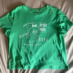 Divided Green Short Sleeve Betsy Bear Tee